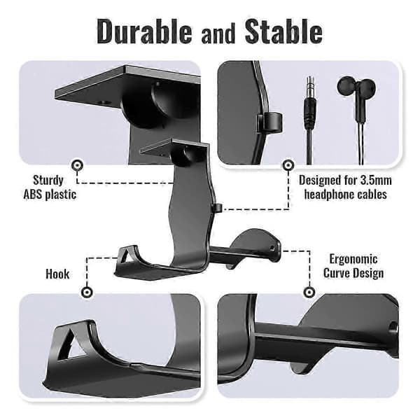 Väggmonterat fäste för PS5/PS4/Xbox/Switch-kontrollheadset Bordsbas Förvaringsfäste Edition 0709 5