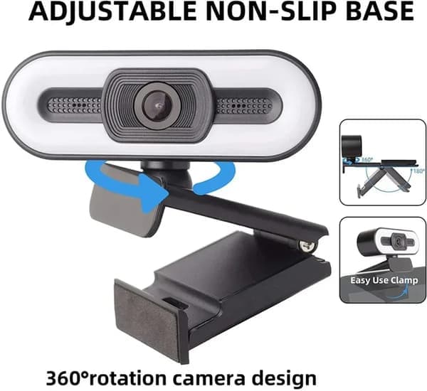 Webcam 1080P HD indbygget støjreducerende mikrofon med fyldlys