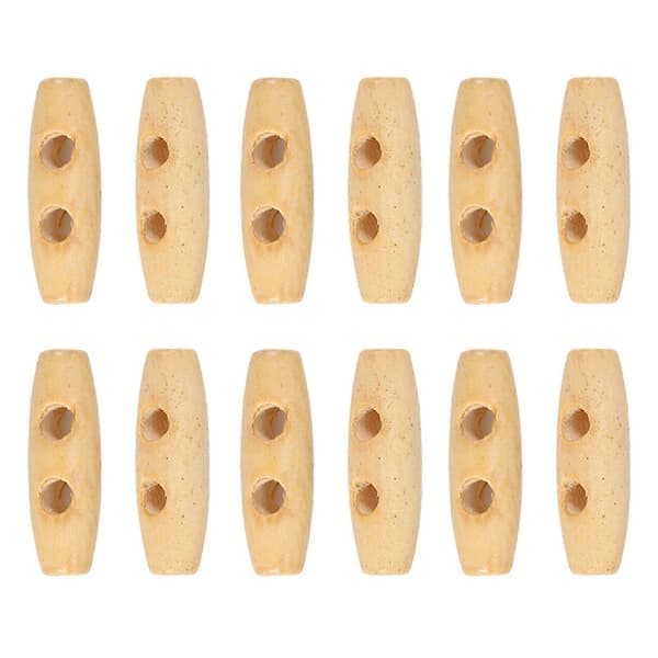 50 st/parti Knapp Trä 2 Hål Kappa Duffle Toggle Trä Horn Sy Stickknappar 30mm