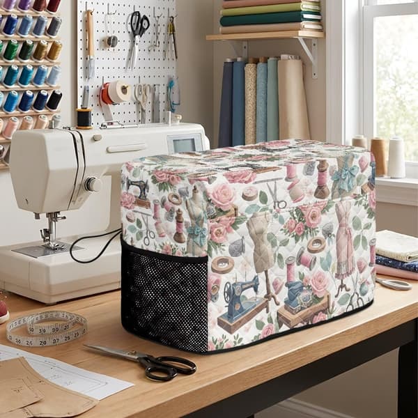 Vattert symaskindeksel Symaskintrykk 4 Sewing Machine Print 4