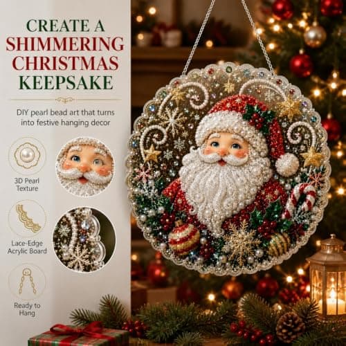 Juleperleperlekunstsett, DIY Solfangerhåndverk, Feriehengende Dekor (#E, 8 tommer) 8 in #E