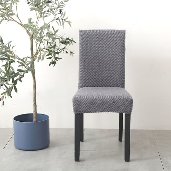 4 stk. moderne elastiske strækstolebetræk strikket jacquard