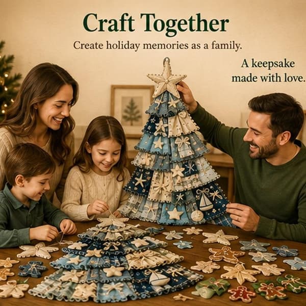Begyndervenligt DIY Oversized Patchwork Juletræ Dørhængsæt Angel