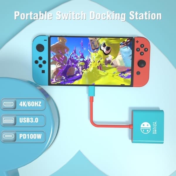 Pd100w Dockningsstation för Nintendo Switch Bärbar Switch Dockningsersättning för Nintendo Switch Dock Switch HDMI-adapter USB 3.0 Switch TV