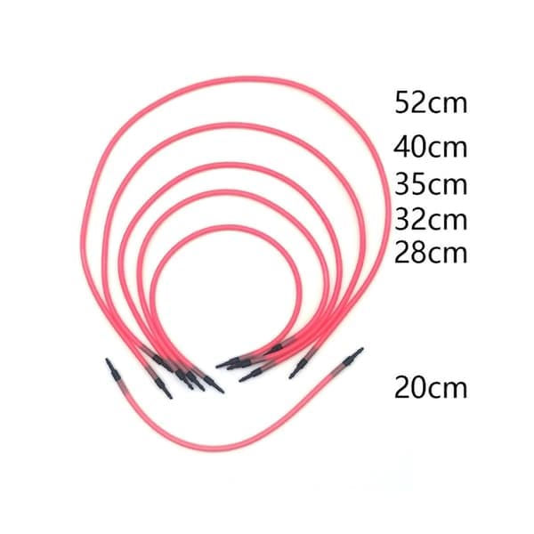10 par utskiftbare sirkulære ABS-pinner, med oppbevaringsboks, størrelser 3,75 mm - 10 mm