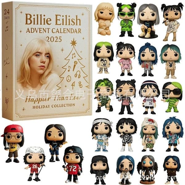 Billie Eilish Adventskalender 2025, Julnedräkning Leksakspresentförpackning för Barn & Tonårsfans
