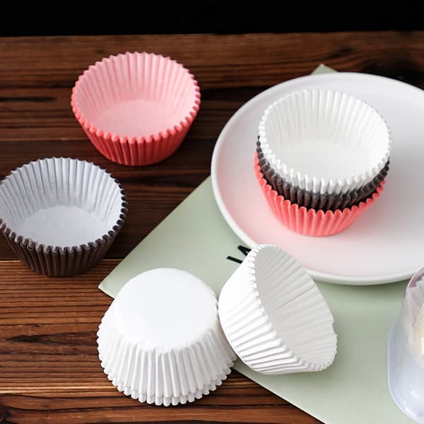 100 stk. mini cupcakeforme runde kagebageforme muffin hjemmefest lyserød