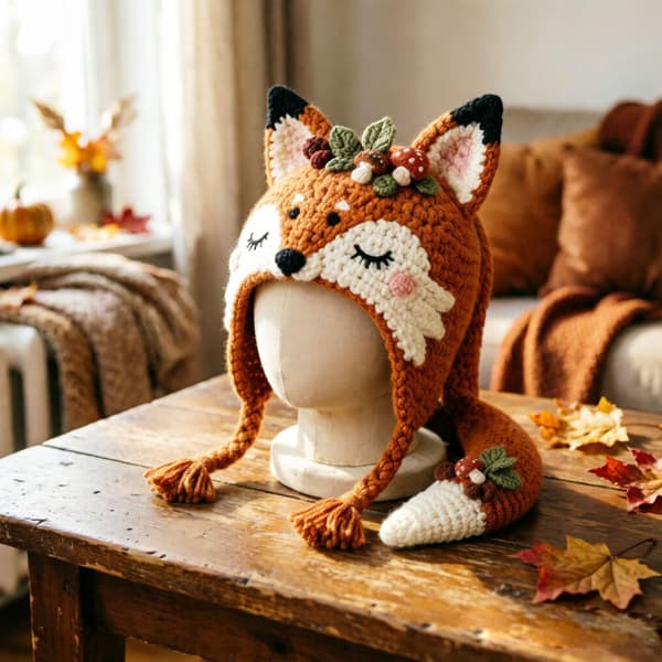 smtsmt Fantasy Hettehatt DIY Heklesett Serie (Rev) Fox