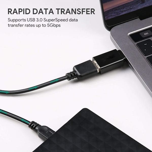 Supernopea sovitin USB-C–USB 3.0, musta