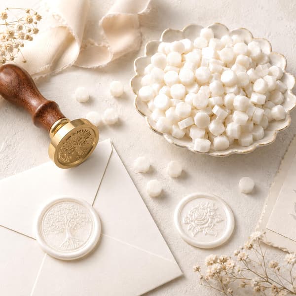 200 stk. Aurora Elfenben Hvide Lakseglperler, Lakperler til Seglstempel 200PCS Ivory White