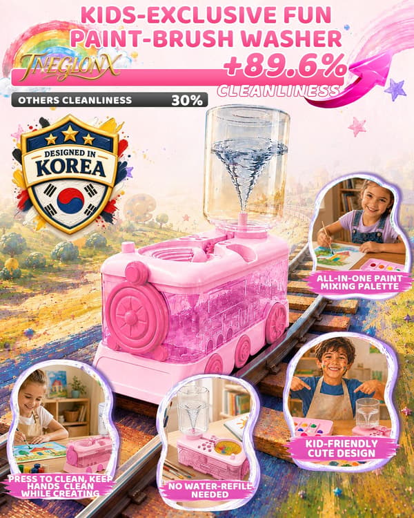 Pro 3.0 Penselrenseverktøy 3-i-1 Multifunksjonelt, Rosa Pink