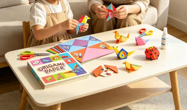 Origamipapperssats med djurmönster, 54 ark dubbelsidigt vikpapper