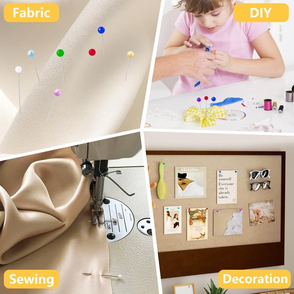DTDNZKN 100 st synålar med glaskulhuvuden 100PCS