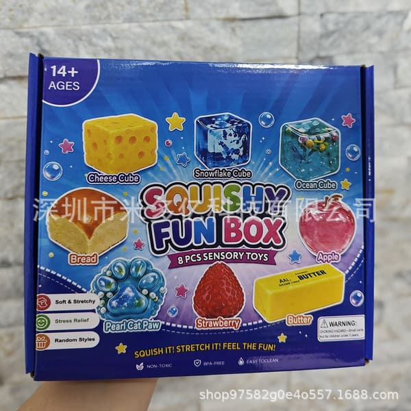 Mystery Squishy Box Set Sakte Stigende Maltose Stresslindrende Sensoriske Fidget Leker Festgaver til Barn - Egendefinert S Custom S