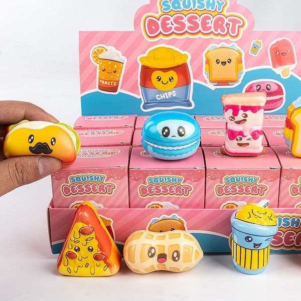 Mini Squish Fast Food Leksaker - 12 - Pack - Stressavlastande Leksaker för Barn A A