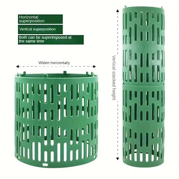 10-pack Växtskydd för Trädstammar – 33×20cm Skydd med Spänne, Stapelbart & Utbyggbart Trädskydd grå black