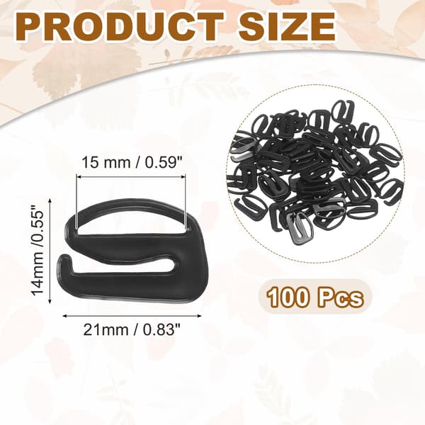 MECCANIXITY BH-kroker for stropper, 9-formede BH-kroker erstatning 15mm / 100 Black