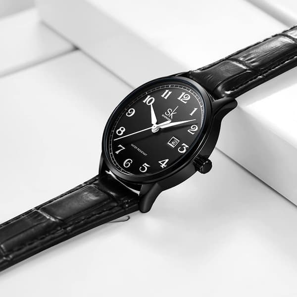 Dame Analog Quartz Ur med Læderrem