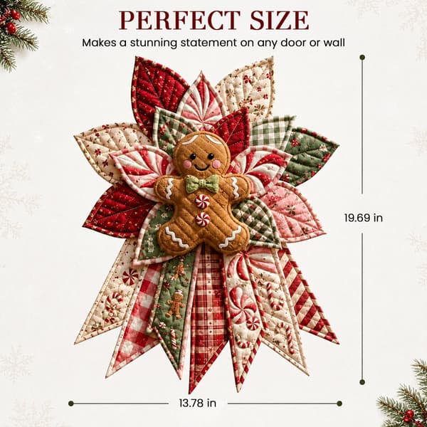 Daily Partner Quilted Christmas Door Hanging DIY Sewing Kit (3PCSB) 3PCSB