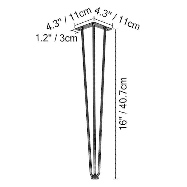 Hårnålsbordsben 40 cm, Set med 4 DIY bordsben 3 stänger tung modell{KDO}