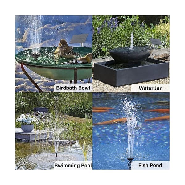 Solar springvandspumpe Vandpumpe til fuglebad Have Baghave Pool Solar Springvand