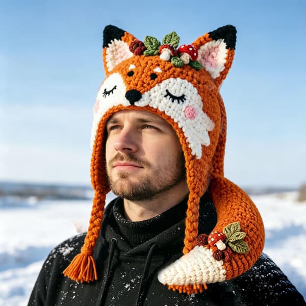 smtsmt Fantasy Hettehatt DIY Heklesett Serie (Rev) Fox