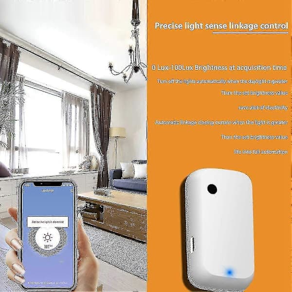 Tuya Wifi Lyssensor Intelligent Hjemmebelysningssensor Koblingskontroll Lyssensor Illum