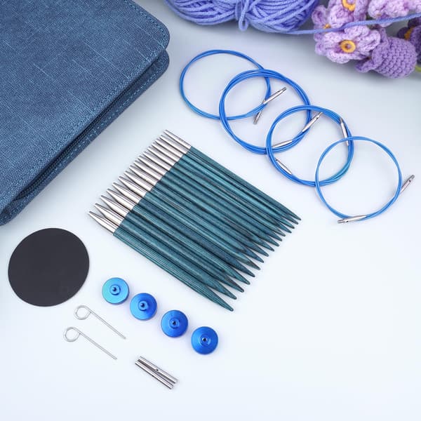 Hobekoee utbytbara rundstickor set Blue
