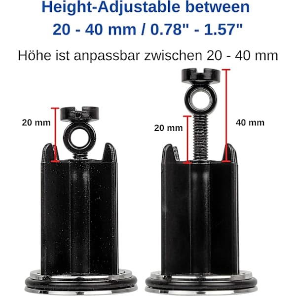 Universal diskpropp Ø 40 mm, Kromad avloppsplugg, med gummitätning, höjdjusterbar plugg.