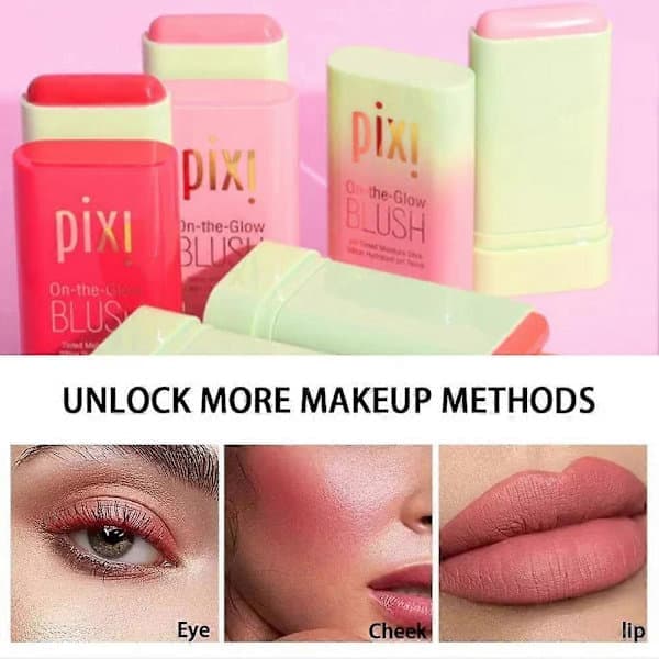 Cujmh Blush Stick, 19g Multifunksjonell Kremblush og Leppefarge, Bærbar 1 1 1