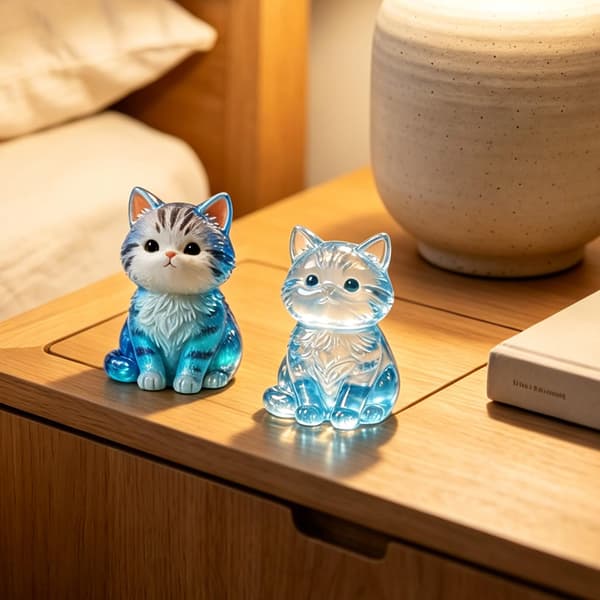 3D katt silikonform, søt katt epoxyharpiksform for betongstøping Cat