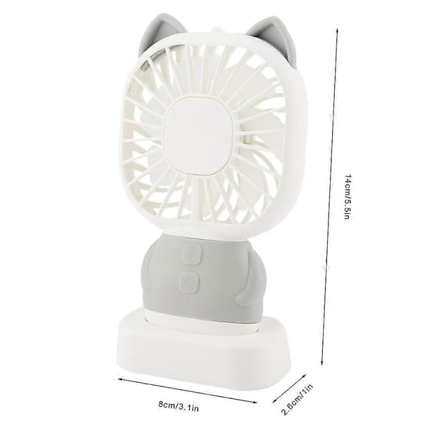 1 stk. Mini håndholdt skrivebordsventilator Aromaterapi Natlampe USB Bærbare kontor køleventilatorer (Grå)