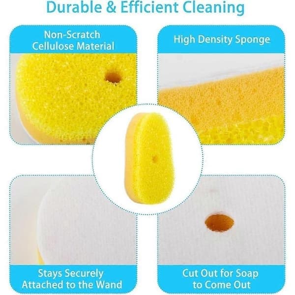 12-pack diskborste svamprefill för Scrub Daddy, ersättningshuvuden, diskborste, svamperingshuvuden, gul