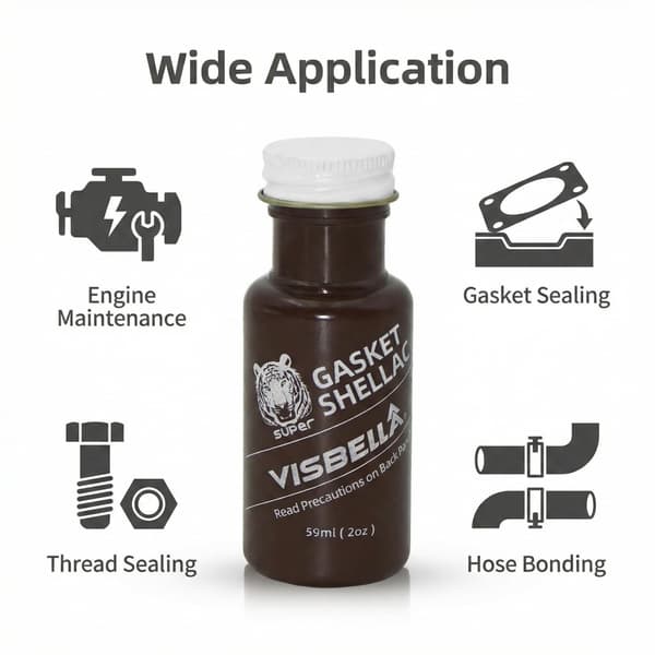 Visbella Packning Shellac Compound Topplockspackning Tätningsmedel Flytande Packningstillverkare 2oz.