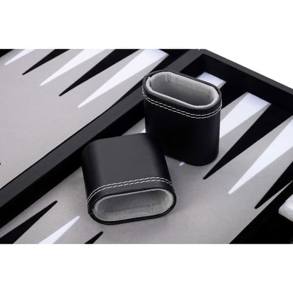 Deluxe Backgammon Spil 15 Tommer 47cm X 38cm X 2.7cm Pro. og Fritid (Sort/hvid/grå) Sort, Hvid, Grå