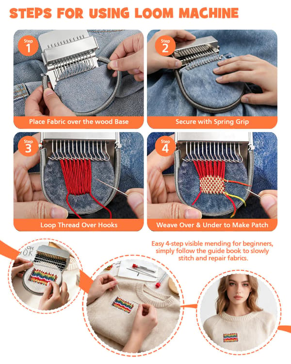 2026 Uppgraderat synligt reparationskit, KnitPatch Darning Loom Kit för nybörjare