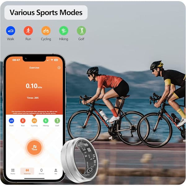Smart Ring Aktivitetsmätare Stegräknare Sömnmonitor Vattentät Lång Batteritid iOS Android Silver Nr.9 silver No.10