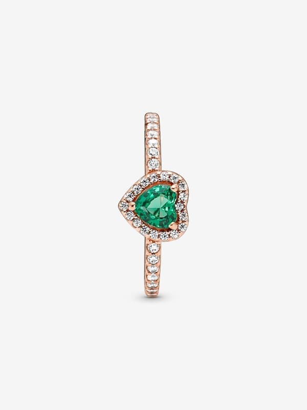 Pandora - Glitrende Forhøyet Hjertering - 14k Rosegullbelegg Omkrets: 56mm Omkrets: 56mm