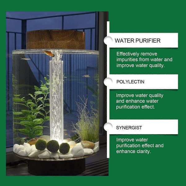 1-5x Kraftig Akvarium Vannrensetablett, Rask Vannrensing, Aqua Safe for Akvarium, 2 stk 2pcs