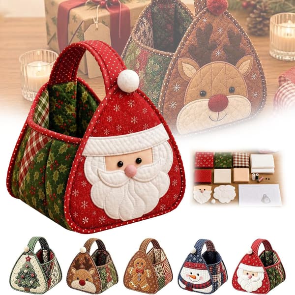 Julkaraktär Quiltad Bärkorg, DIY Tyg Sykorg Kit D