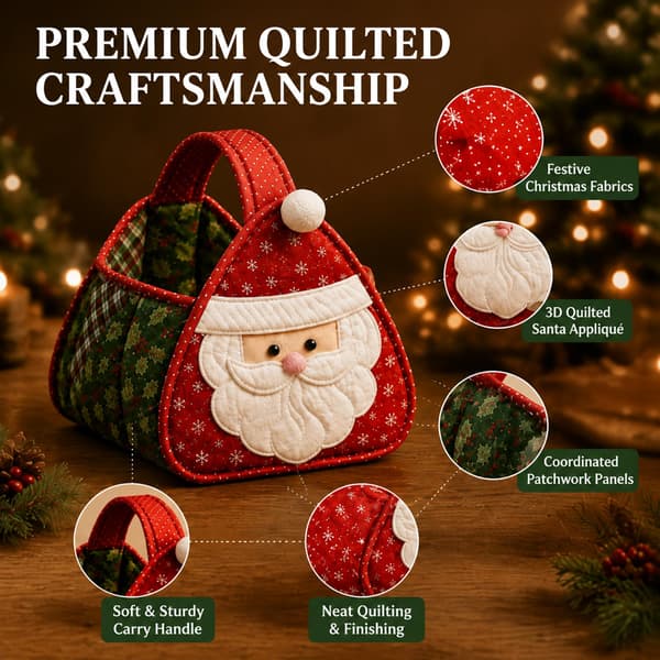 Juletema Quiltet Bæreveske, DIY Stoff Sykit, Tre Tree