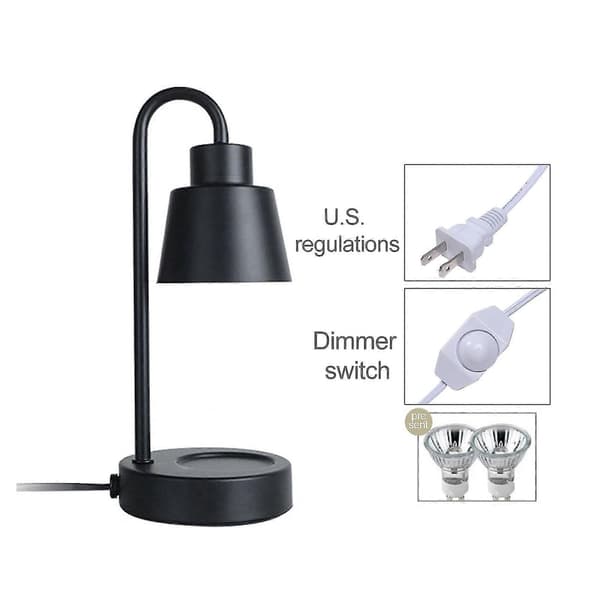 Aromaterapi Smeltevoks Lampe Dæmpbar Natlys Bordlys Stearinlysvarmer Lampe black 110v