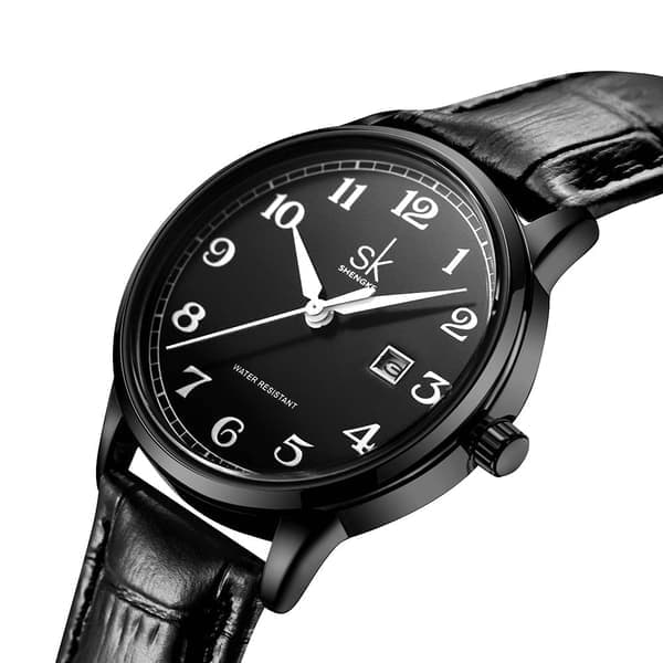 Dame Analog Quartz Ur med Læderrem