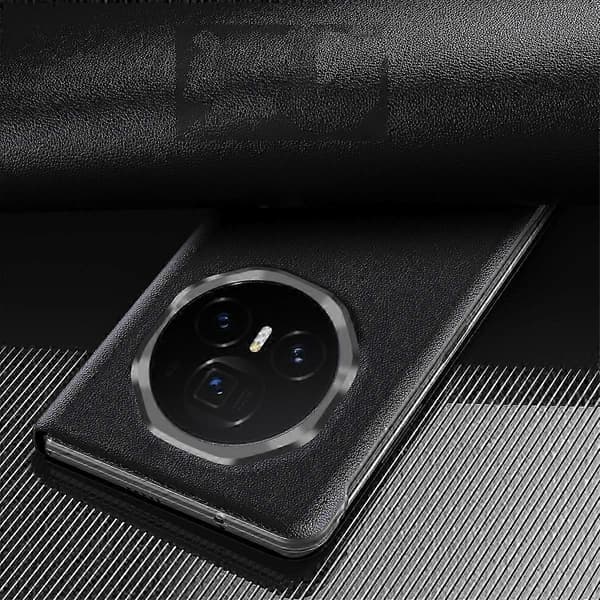Til Honor Magic V3 5G etui Displayvindue PU læder telefoncover med stylus blå Blue