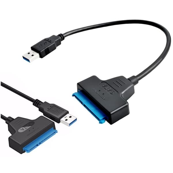USB 3.0 til SATA 3-adapter - Velegnet til HDD / SSD - Harddisk sort (uden DC-port)