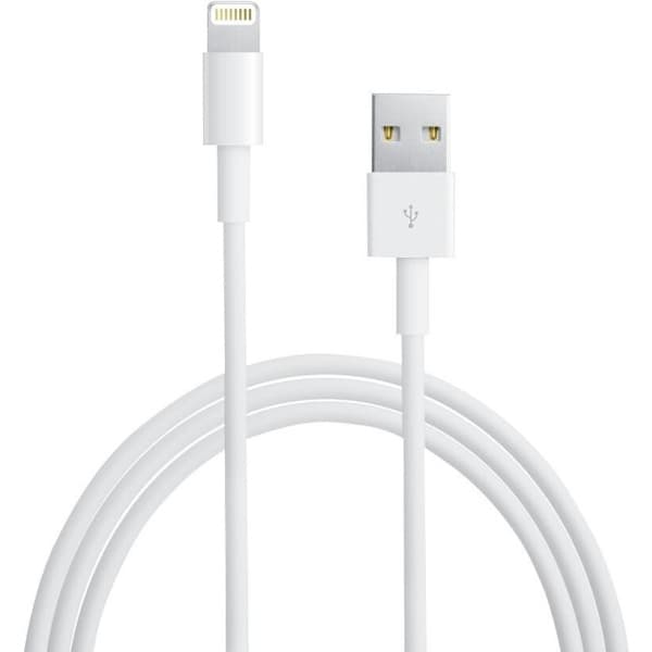 2 meter høykvalitets Apple Lightning USB-kabel for iPhone og iPad, svart
