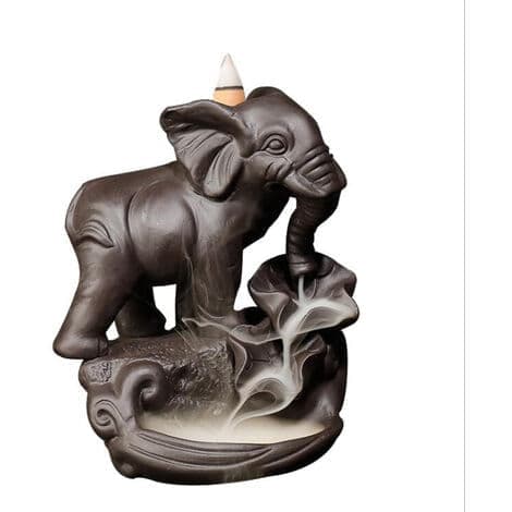 Elefant røgelsesholder med 20 røgelseskogler, asiatisk keramisk røgelsesbrænderholder