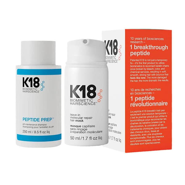 ❀K18 Biomimetic Hairscience Shampoo 250ml og balsam 50ml❉