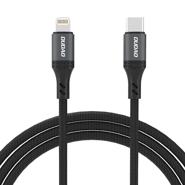 Dudao Punottu USB-C–Lightning-kaapeli 30W 2m - Musta
