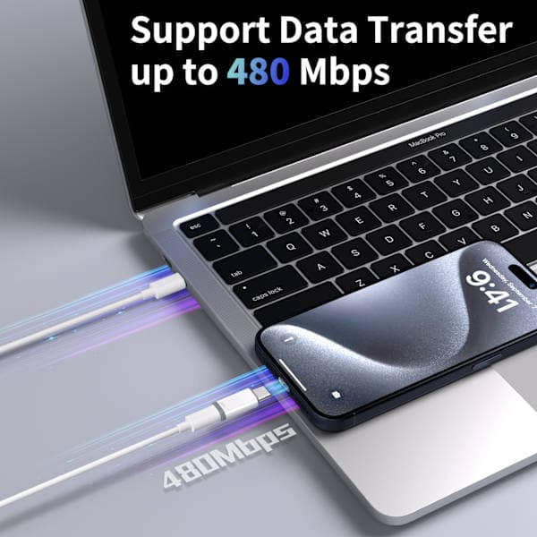 Lightning (naaras) - USB-C (uros) -adapteri